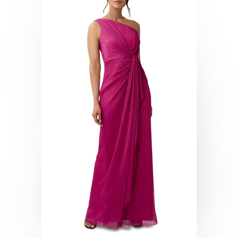 Adrianna Papell Fuchsia One Shoulder Dress
